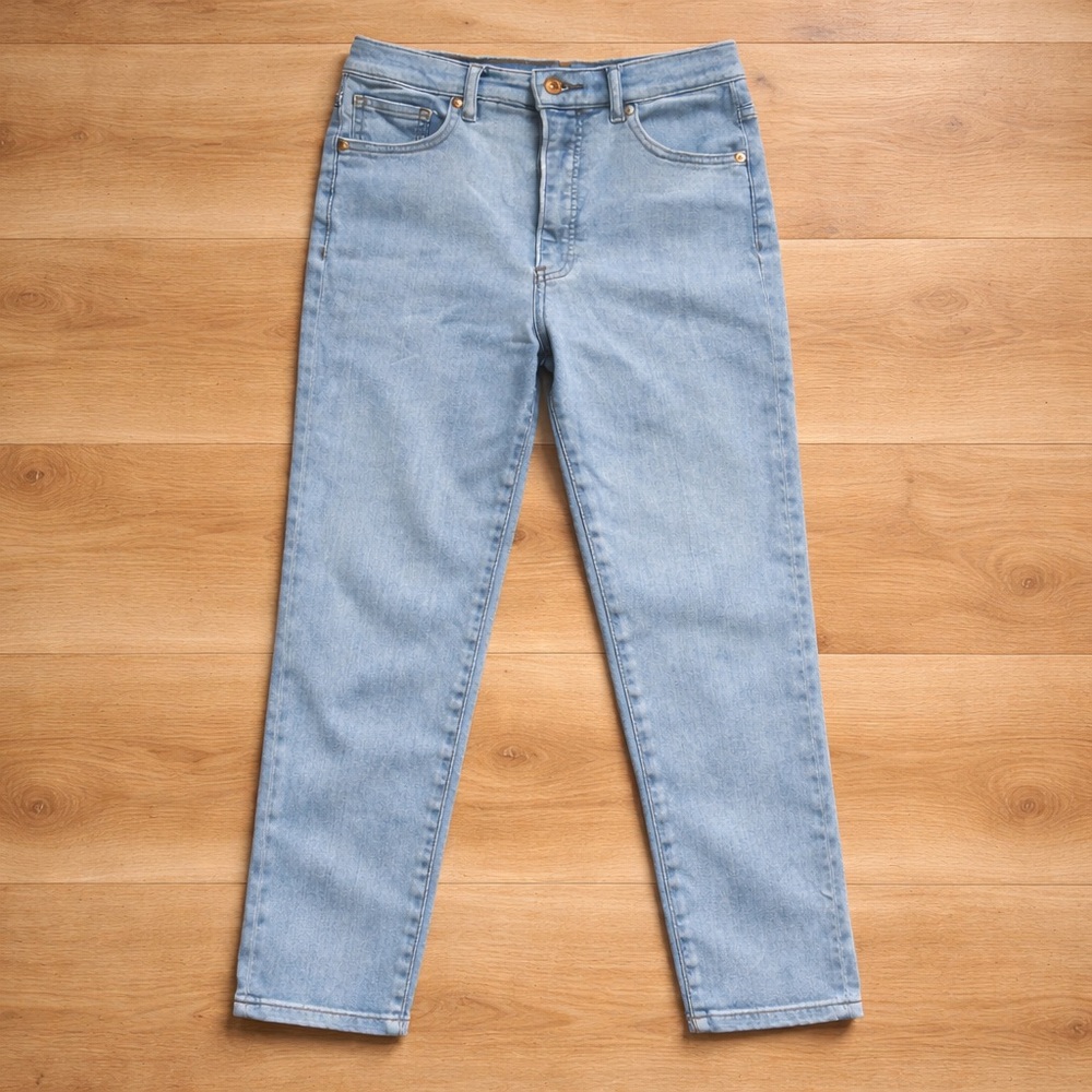 Express Light Blue Slim Straight Leg Super High Rise Women's Jeans 8R
